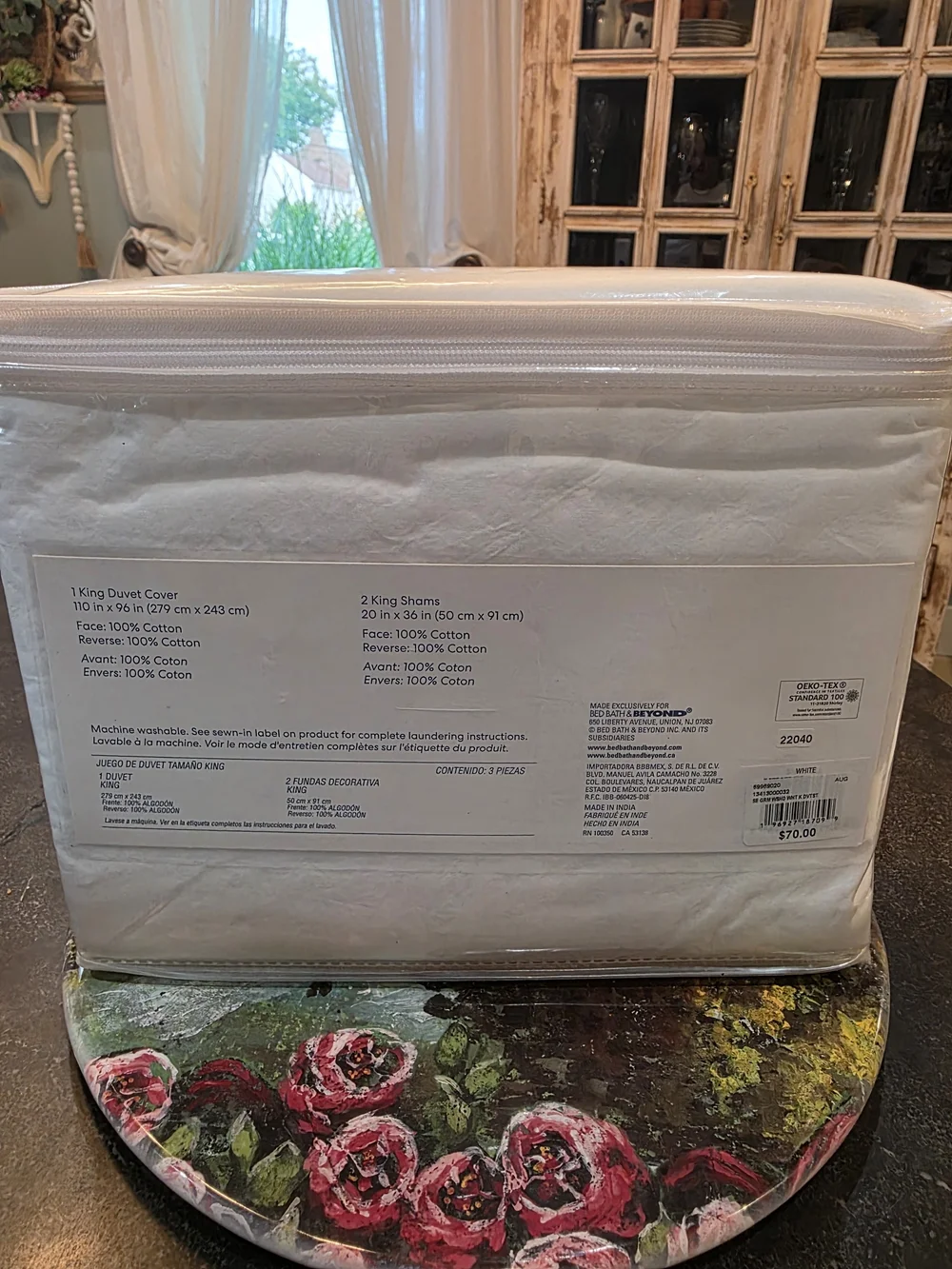 100% Cotton KING White Garment Washed Duvet Cover Set